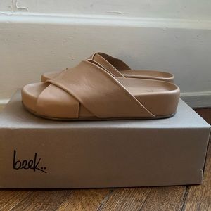 Beek Oriole Leather Platform Slides